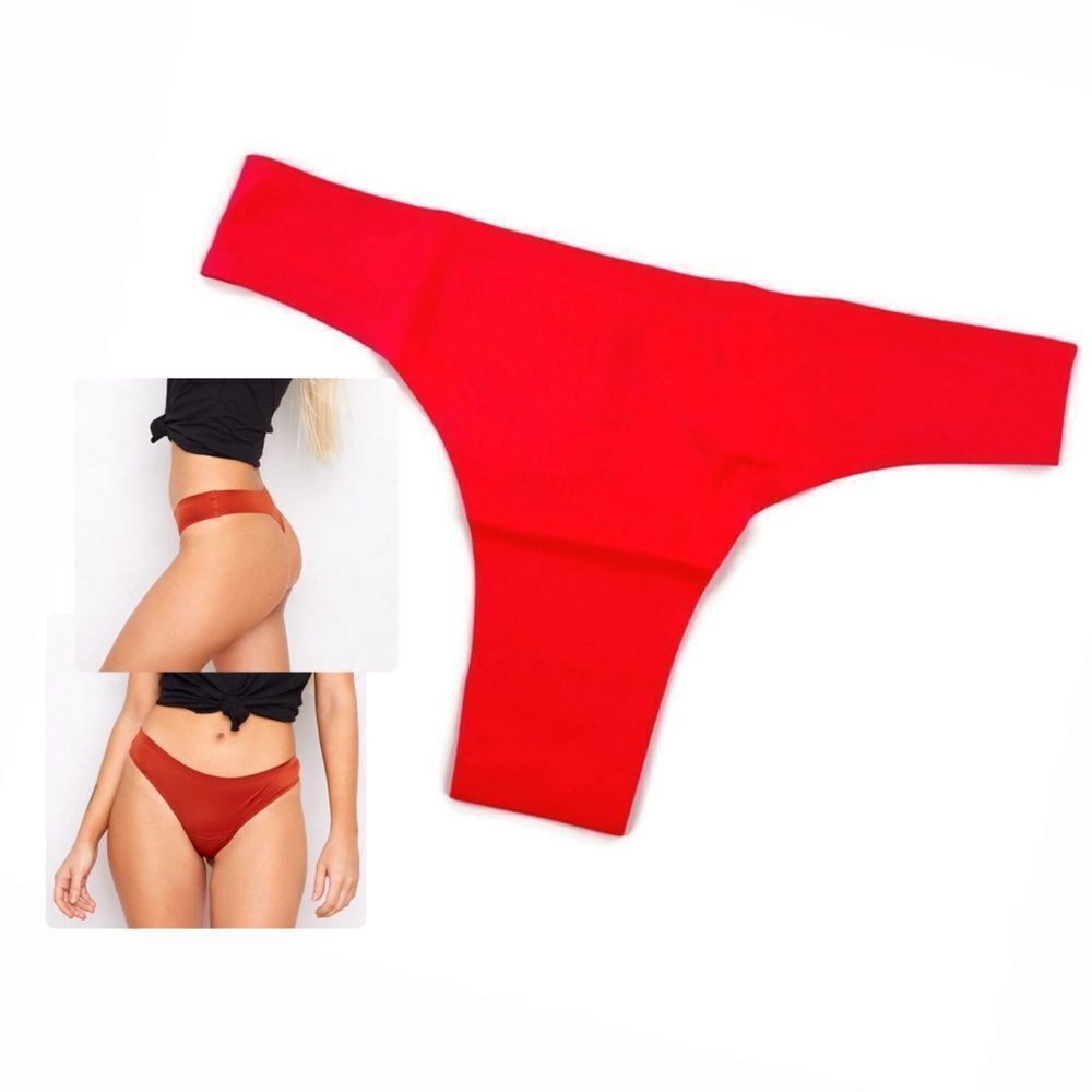 Free People x HAH Low Down Thong Panty Soft Lava Pink Red XS New in Bag